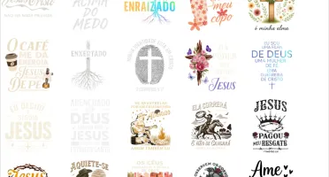 + De 300 Estampas Gospel em PNG separada por categorias
