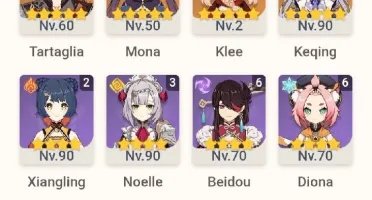 Eula+Ayaka+Raiden e Tartaglia