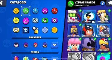 Conta com várias skins e brawlers