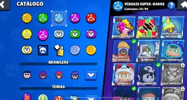 Conta com várias skins e brawlers