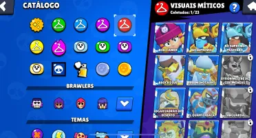 Conta com várias skins e brawlers