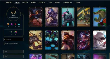 Conta Unranked com 68 skins e 112 champs