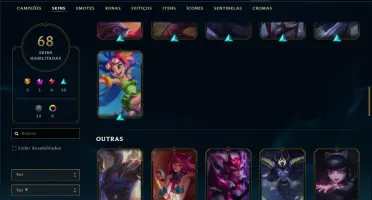 Conta Unranked com 68 skins e 112 champs