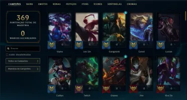 Conta Unranked com 68 skins e 112 champs