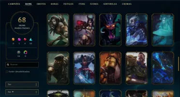 Conta Unranked com 68 skins e 112 champs