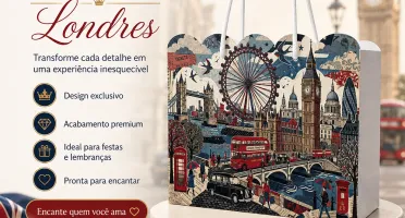 Kit 15 Sacolinhas Londres Roda Gigante - Pegue e Monte
