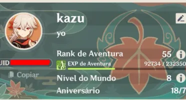 Genshin Impact Conta NA AR55 - ⭐️KAZUHA C5⭐️