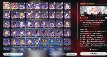 Conta de genshin end game ar 57, Hi3rd Lvl 81 e star rail lv