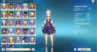 Ayaka, Childe, Venti, Xiao, Keqing, Qiqi, Mona, Jean e +