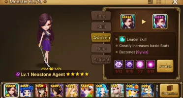 Reroll Summoners War lvl10 com Neostone Agent Dark - Sylvia