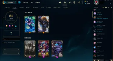 conta gold 1 85 skins mmr alto