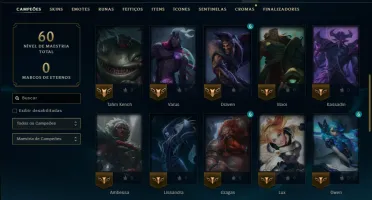 Unranked com 40 Champs e 8 Skins