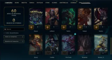 Unranked com 40 Champs e 8 Skins