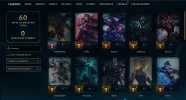 Unranked com 40 Champs e 8 Skins