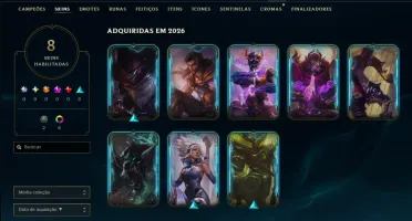 Unranked com 40 Champs e 8 Skins