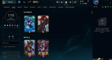 Conta League Of Legends Level 653. 170 Skins Todos Champions