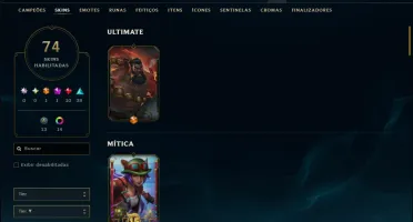 Unranked com 95 Champs e 74 Skins ( ADC / MID )