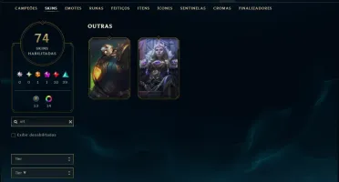 Unranked com 95 Champs e 74 Skins ( ADC / MID )
