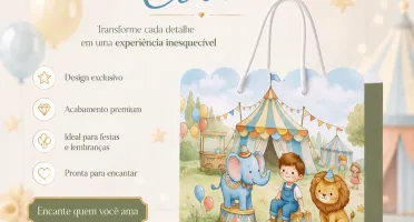 Kit 15 Sacolinhas Circo Infantil - Pegue e Monte
