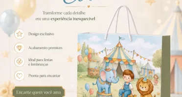 Kit 15 Sacolinhas Circo Infantil - Pegue e Monte