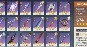 Conta AR 55 America - Wanderer + Sino + Raiden + Kazuha +Yoi