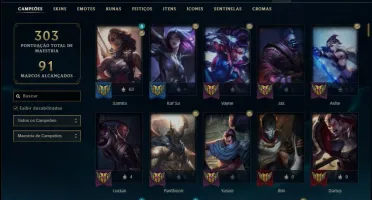 Conta ouro 4 com 99 skins e 91 champs ( MAIN ADC )
