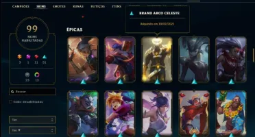 Conta ouro 4 com 99 skins e 91 champs ( MAIN ADC )