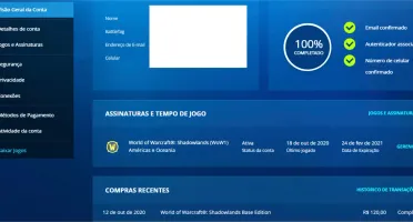 conta WOW com SL comprado + 4 meses jogo