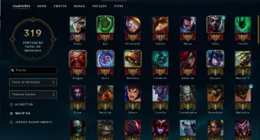 CONTA LEAGUE OF LEGENDS NÍVEL 55 PRATA 2 BORDA DE OURO MMR+