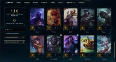 Conta prata 4 com 15 skins e 42 champs
