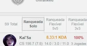 CONTA LV 31 UNRANKED