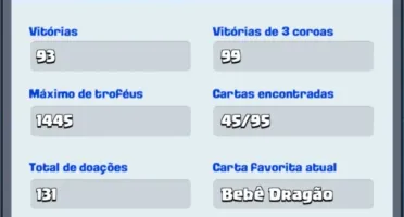 Conta Clash Royale Arena 5