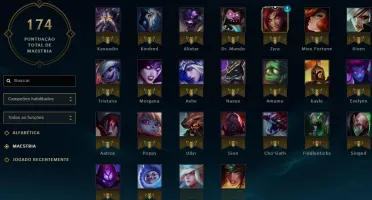 Conta league of legends 53 champs 16 skins