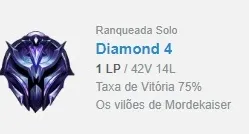 CONTA LOL DIAMANTE 4 MMR ALTO (75% WR)