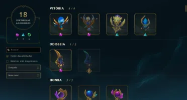 CONTA PLAT 4 DA SEASON 2 / 104 SKINS / FALTANDO 7 CHAMPS