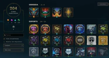 CONTA PLAT 4 DA SEASON 2 / 104 SKINS / FALTANDO 7 CHAMPS