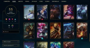 Conta Lol platina 2, 55 skins, 100 campeões