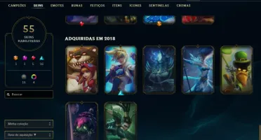 Conta Lol platina 2, 55 skins, 100 campeões