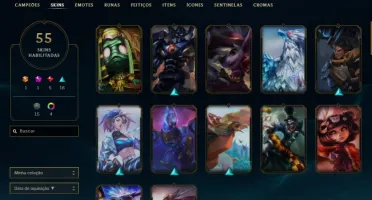 Conta Lol platina 2, 55 skins, 100 campeões