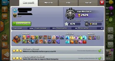CV10 - LVL 167 - TROCA DE NOMEDISPONIVEL - LÍDER DE CLÃ NV10
