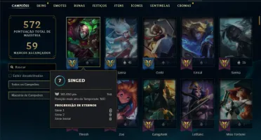 Esmeralda 4 com TODOS os champs e 282 Skins + 4 Ultimates