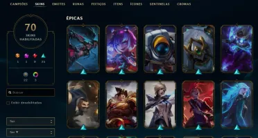 Conta LOL Lv. 168 Unranked 70 Skins