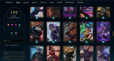 Conta prata 2 com 142 skins e 122 champs