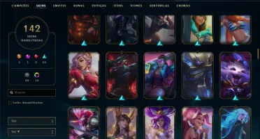 Conta prata 2 com 142 skins e 122 champs