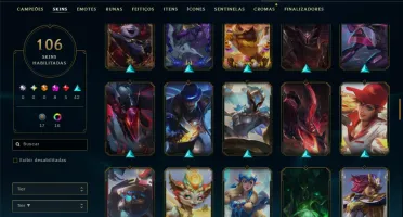 Ouro 1 com TODOS os Champs e 106 Skins +8 Prestigios