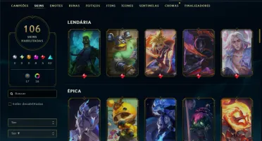 Ouro 1 com TODOS os Champs e 106 Skins +8 Prestigios