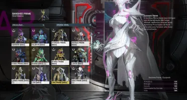 Warframe Conta MR28 com 53 frames muitas skin deluxe