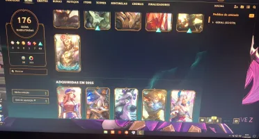 Vendo conta de lol esmeralda 3 level 534 com diversas skins