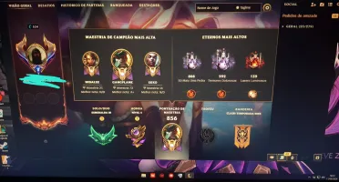 Vendo conta de lol esmeralda 3 level 534 com diversas skins