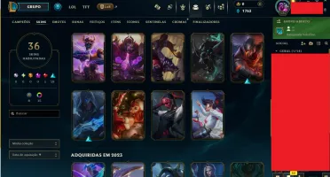 Conta De Lol Lvl 171 Platina 36 Skins